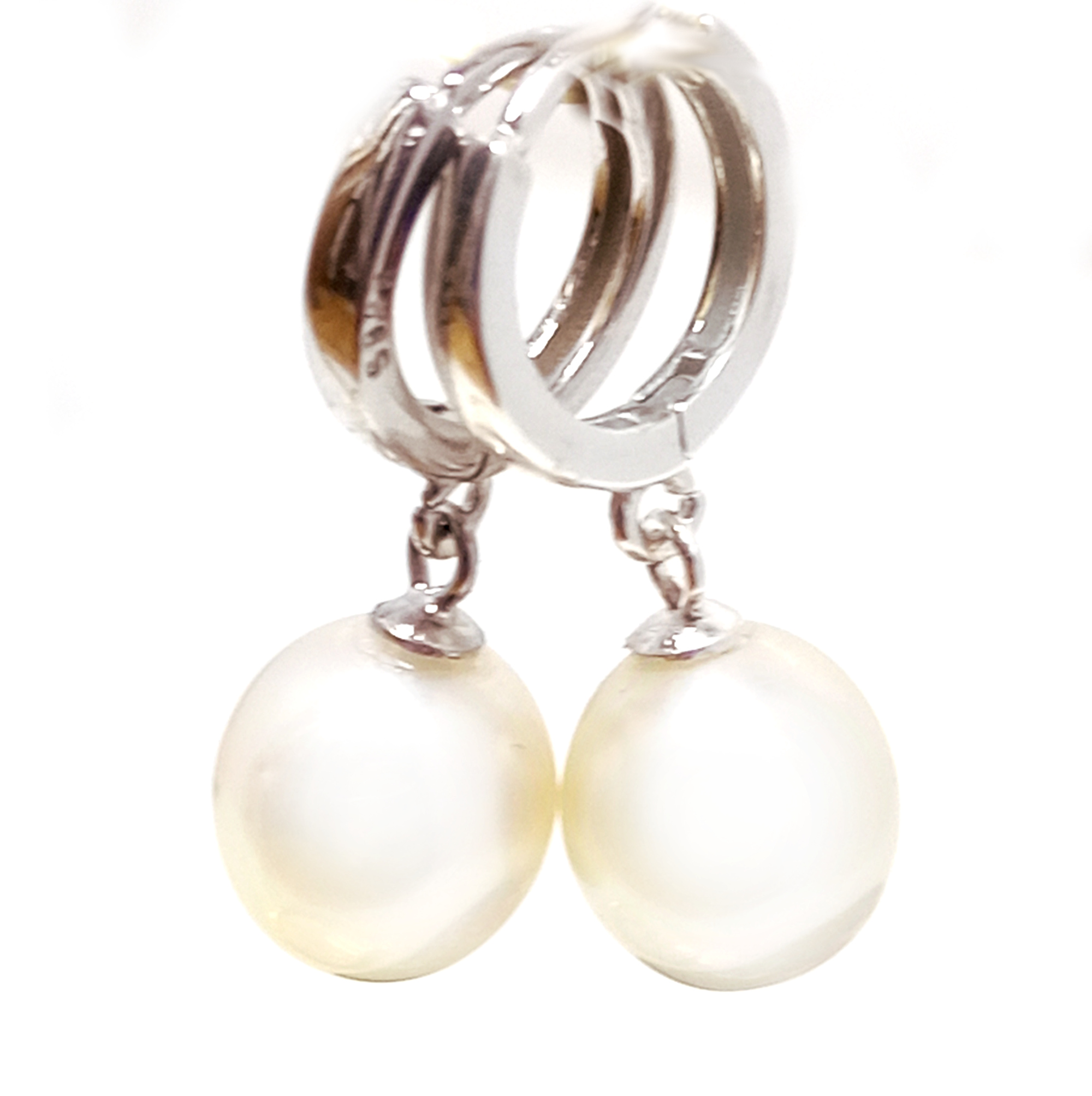 White South Sea 11mm Drop Pearl Earrings